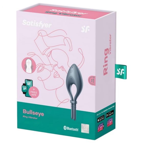 Satisfyer Bullseye - akumulátorový, inteligentný vibračný krúžok na penis (tmavomodrý)