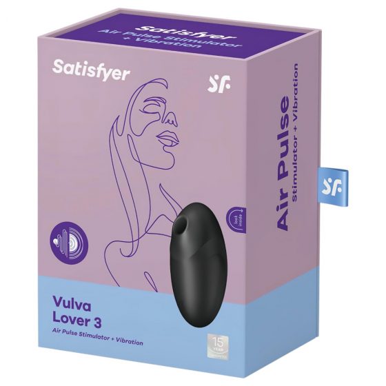 Satisfyer Vulva Lover 3 - Nabíjateľný vzduchový vibrátor na klitoris (čierny)