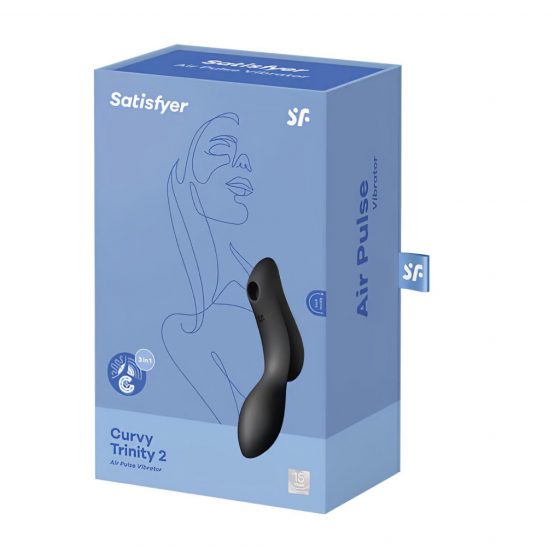 Satisfyer Curvy Trinity 2 - nabíjací vaginálny vibrátor so stimulátorom klitorisu (čierny)