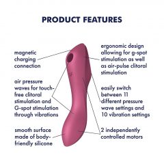   Satisfyer Curvy Trinity 3 - nabíjací vaginálny a klitorisový vibrátor (červený)