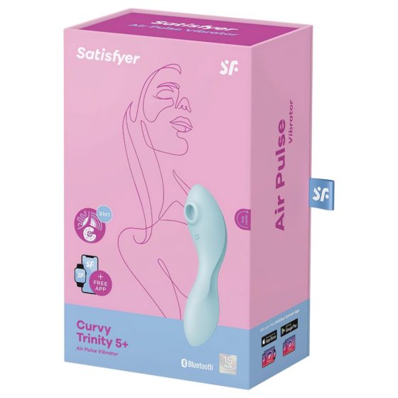 Satisfyer Curvy Trinity 5+ - nabíjací, inteligentný 2in1 vibrátor (modrý)