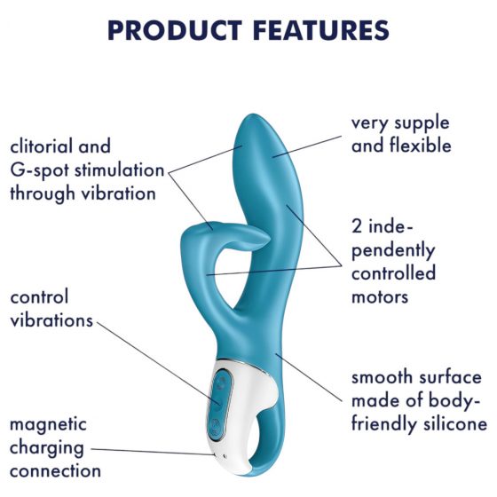 Satisfyer Embrace Me - dobíjací vibrátor s pádlami (tyrkysový)