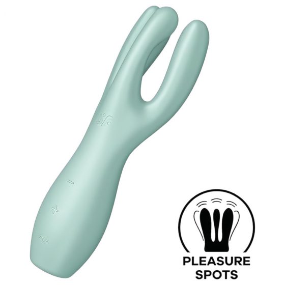 Satisfyer Threesome 3 - akumulátorový klitorálny vibrátor (mätová)