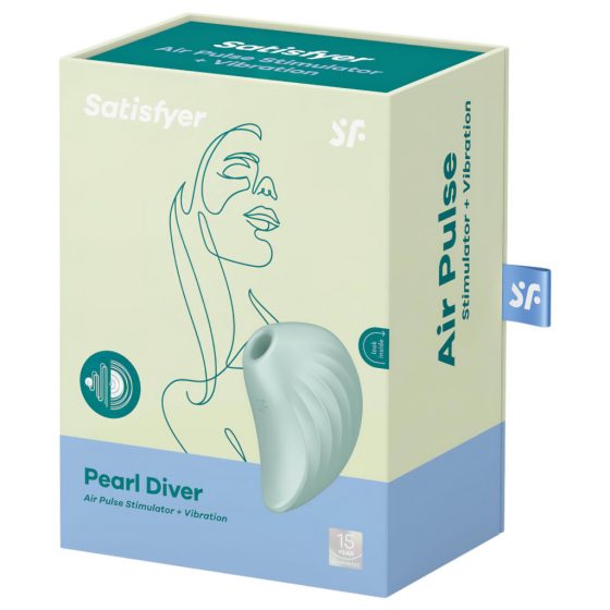 Satisfyer Pearl Diver - nabíjací vibrátor so vzduchovými vlnami pre klitoris (mäta)