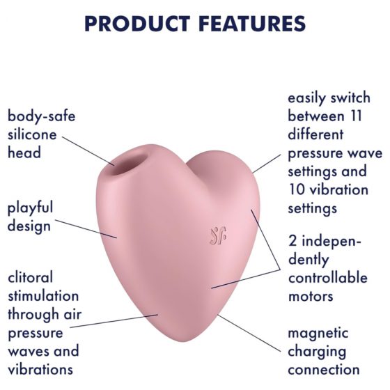 Satisfyer Cutie Heart - nabíjací stimulátor klitorisu so vzduchovou vlnou (ružový)