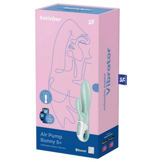 Satisfyer Air Pump Bunny 5 - inteligentný dobíjateľný vibrátor s pumpičkou (mentolový)