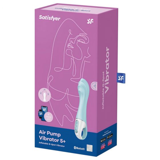 Satisfyer Air Pump Vibrator 5 - inteligentný dobíjateľný vibrátor s pumpičkou (modrý)