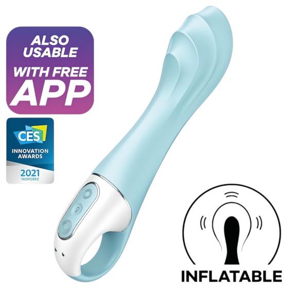 Satisfyer Air Pump Vibrator 5 - inteligentný dobíjateľný vibrátor s pumpičkou (modrý)