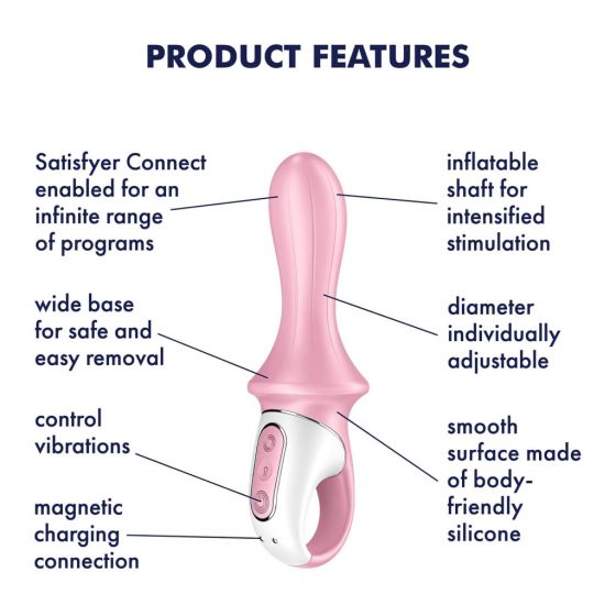 Satisfyer Air Pump Booty 5 - inteligentný dobíjací análny vibrátor (ružový)