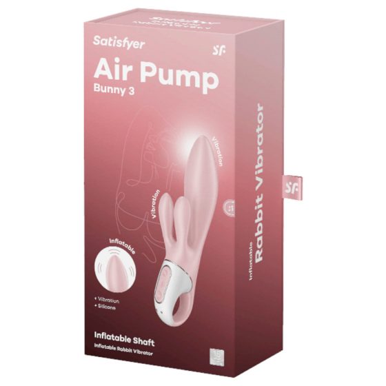 Satisfyer Air Pump Bunny 3 - nafukovací vibrátor (ružový)