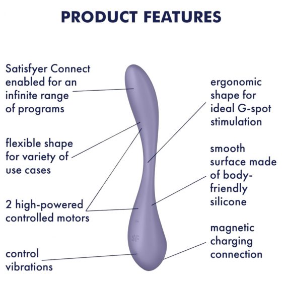 Satisfyer G-spot Flex 5 - inteligentný dobíjací vibrátor na bod G (fialový)