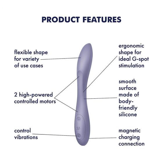 Satisfyer G-spot Flex 2 - akumulátorový, vodotesný G-bod vibrátor (fialový)