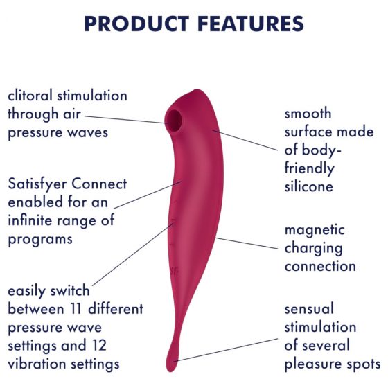 Satisfyer Twirling Pro - nabíjací smart vibrátor na klitoris 2 v 1 (červený)