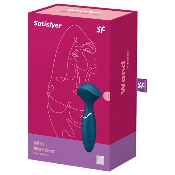 Satisfyer Mini Wand-er - dobíjací, vodotesný masážny vibrátor (modrý)