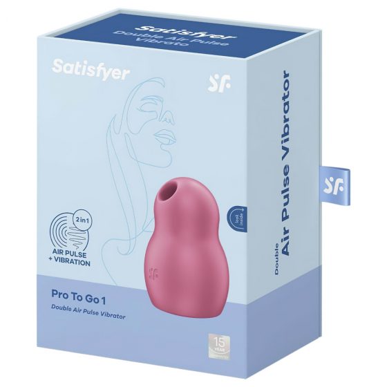 Satisfyer Pro To Go 1 - akumulátorový, tlakový stimulátor klitorisu (červený)