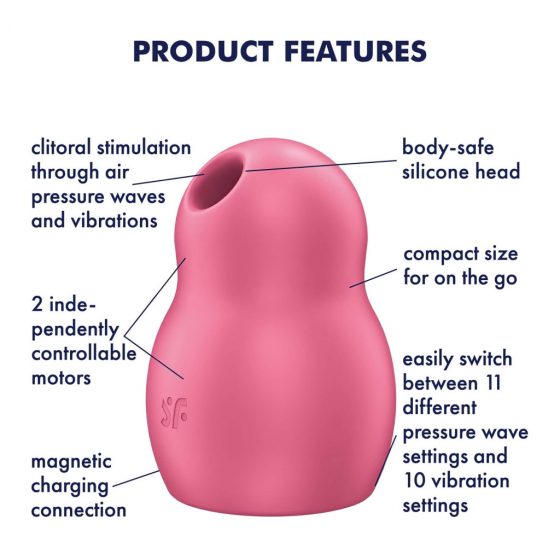 Satisfyer Pro To Go 1 - akumulátorový, tlakový stimulátor klitorisu (červený)