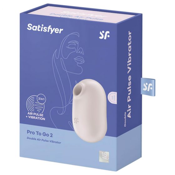 Satisfyer Pro To Go 2 - dobíjací, vzduchový vibrátor na klitoris (béžový)