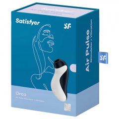   Satisfyer Orca - batériový, vodotesný, vzduchovo-vlnový stimulátor klitorisu (čiernobiely)