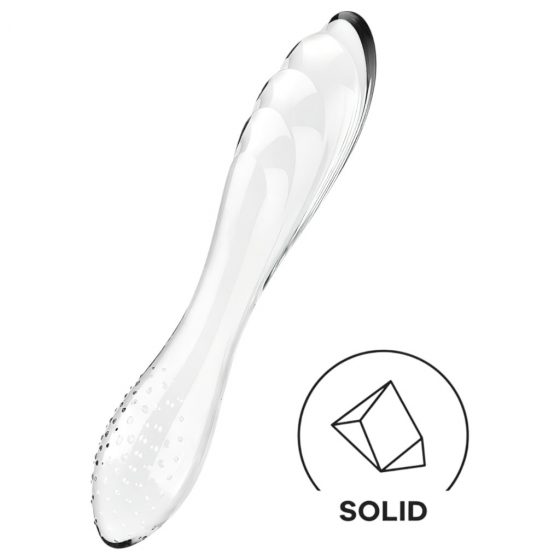 Satisfyer Dazzling Crystal 1 - sklenené dildo s 2 koncami (priesvitné)