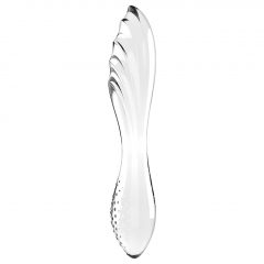   Satisfyer Dazzling Crystal 1 - sklenené dildo s 2 koncami (priesvitné)