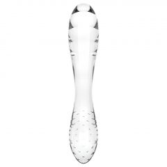   Satisfyer Dazzling Crystal 1 - sklenené dildo s 2 koncami (priesvitné)