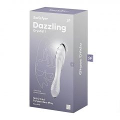   Satisfyer Dazzling Crystal 1 - sklenené dildo s 2 koncami (priesvitné)