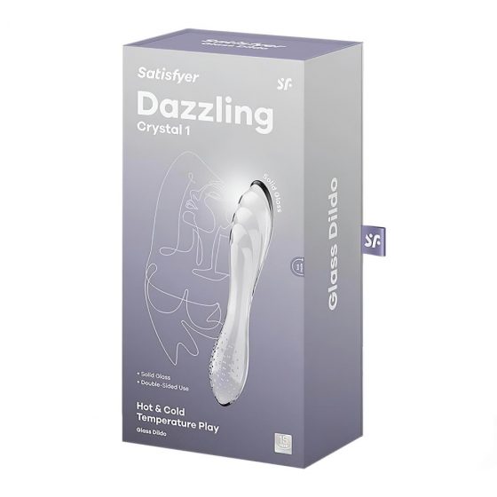 Satisfyer Dazzling Crystal 1 - sklenené dildo s 2 koncami (priesvitné)