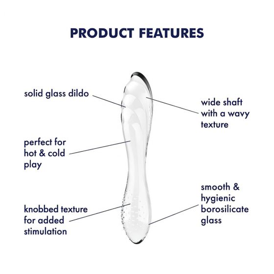 Satisfyer Dazzling Crystal 1 - sklenené dildo s 2 koncami (priesvitné)