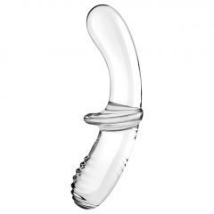   Satisfyer Double Crystal - sklenené dildo s 2 koncami (priesvitné)