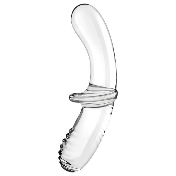 Satisfyer Double Crystal - sklenené dildo s 2 koncami (priesvitné)