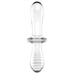   Satisfyer Double Crystal - sklenené dildo s 2 koncami (priesvitné)