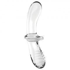   Satisfyer Double Crystal - sklenené dildo s 2 koncami (priesvitné)