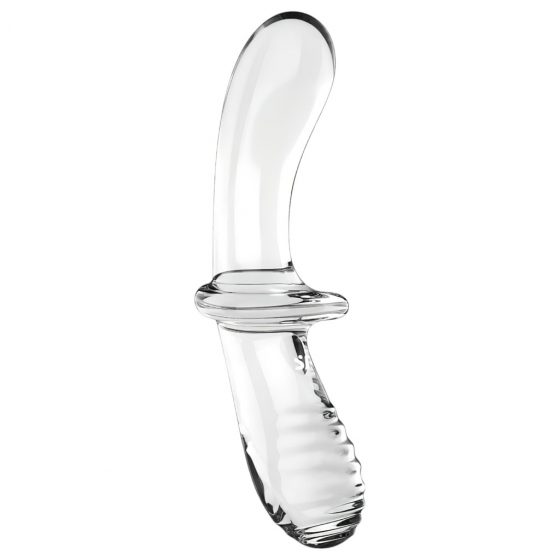 Satisfyer Double Crystal - sklenené dildo s 2 koncami (priesvitné)