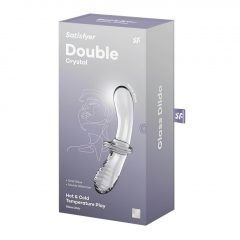   Satisfyer Double Crystal - sklenené dildo s 2 koncami (priesvitné)