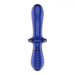   Satisfyer Double Crystal - sklenené dildo s 2 koncami (modré)