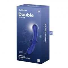   Satisfyer Double Crystal - sklenené dildo s 2 koncami (modré)