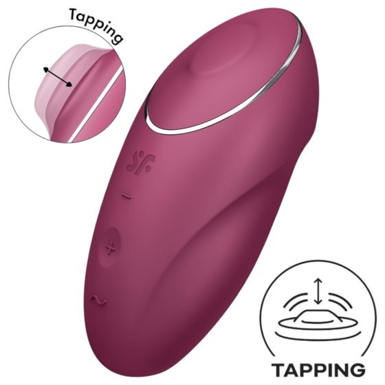 Satisfyer Tap & Climax 1 - 2 v 1 vibrátor a stimulátor klitorisu (červená)