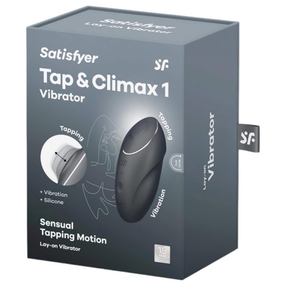 Satisfyer Tap & Climax 1 - 2v1 vibrátor a stimulátor klitorisu (čierny)