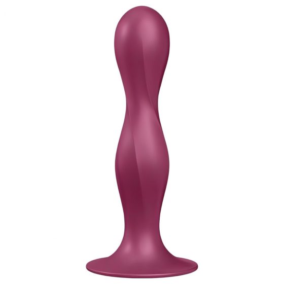 Satisfyer Double Ball-R - zaťažené dildo s lepivými nožičkami (červené)