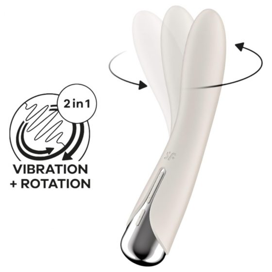 Satisfyer Spinning Vibe 1 - vibrátor s rotujúcou hlavicou na bod G (béžový)