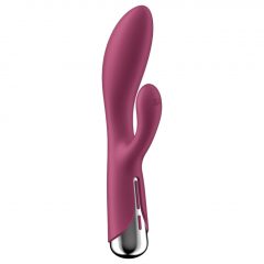   Satisfyer Spinning Rabbit 1 - rotačný vibrátor s rotujúcou pákou (červený)