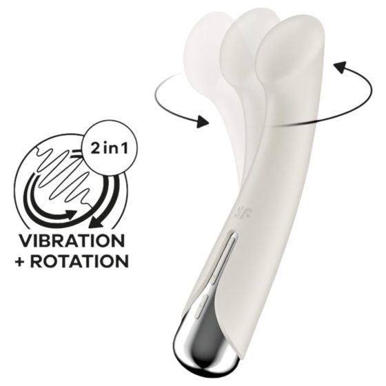 Satisfyer Spinning G-Spot 1 - vibrátor s rotujúcou hlavicou na bod G (béžový)