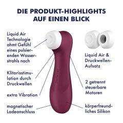   Satisfyer Pro 2 Gen3 Smart - inteligentný nabíjací stimulátor na klitoris so vzduchovou vlnou (bordová)