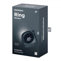   Satisfyer Ring Stroker - dobíjací vibračný masturbátor (čierny)