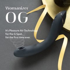   Womanizer OG - dobíjateľný, vodotesný vibrátor 2v1 so vzduchovou vlnou na bod G (čierny)