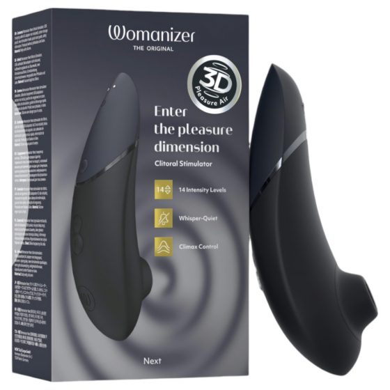 Womanizer Next - dobíjací stimulátor klitorisu so vzduchovými vlnami (čierny)