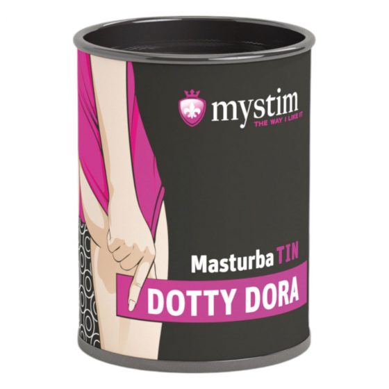 Mystim MasturbaTIN Dotty Dora - bodkovaný masturbátor (biely)