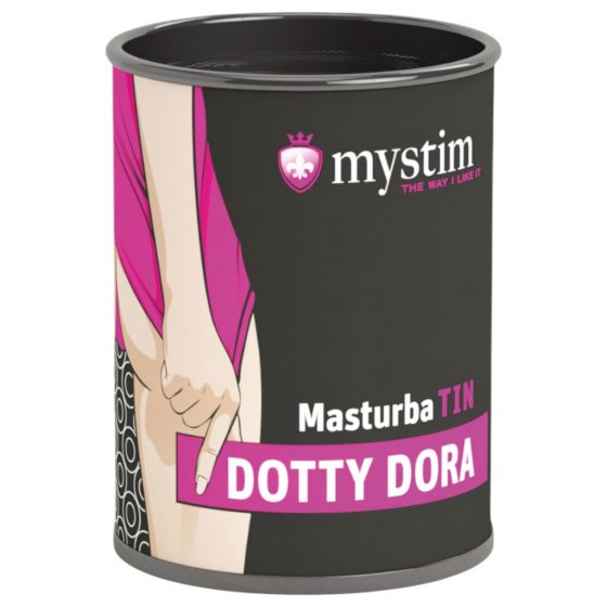 Mystim MasturbaTIN Dotty Dora - bodkovaný masturbátor (biely)