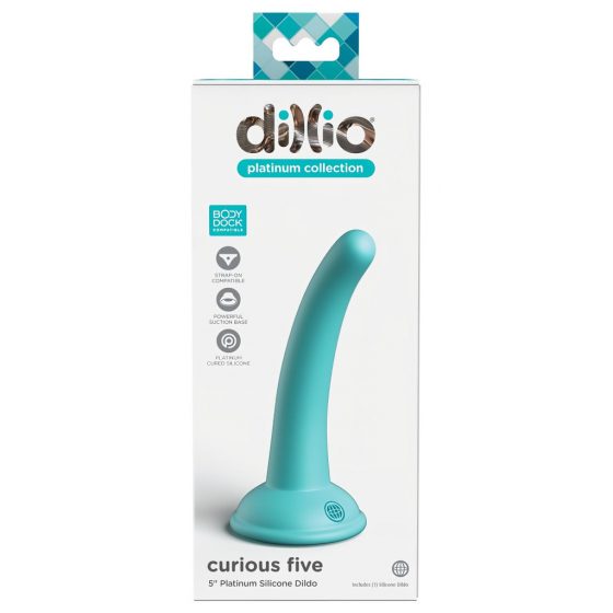 Dillio Curious Five - lepivé silikónové dildo (15 cm) - tyrkysové