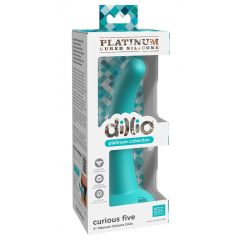   Dillio Curious Five - lepivé silikónové dildo (15 cm) - tyrkysové